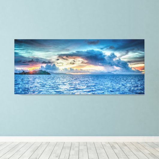 Talking Clouds Seascape Canvas Afdruk (Insitu (Houten vloer))