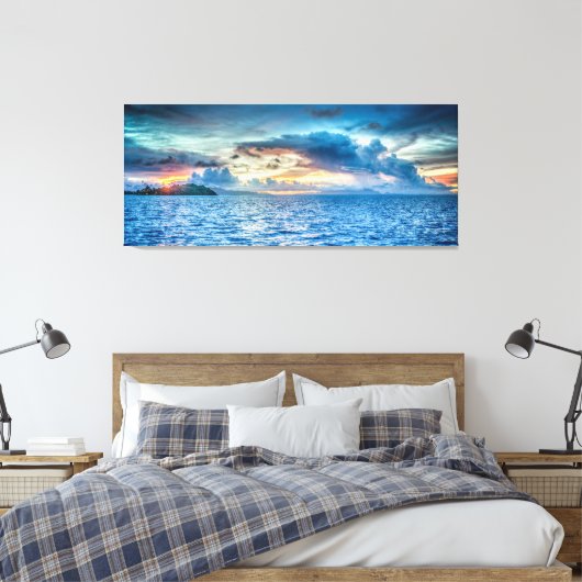 Talking Clouds Seascape Canvas Afdruk (Insitu (Slaapkamer))