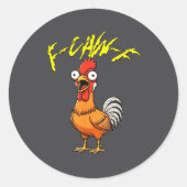 Talking Funny Chicken  Ronde Sticker (Voorkant)