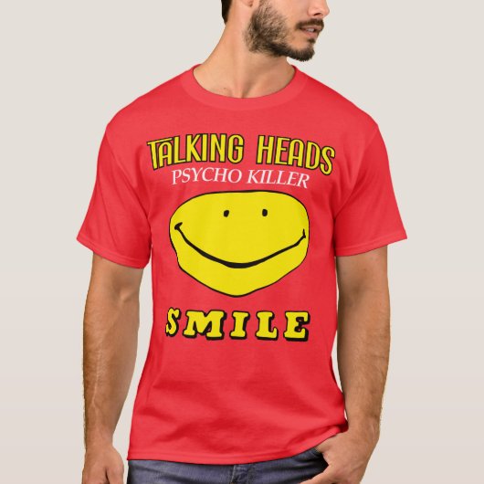 Talking Heads Psycho Killer Smiley Dark New Wave D T-shirt (Voorkant)
