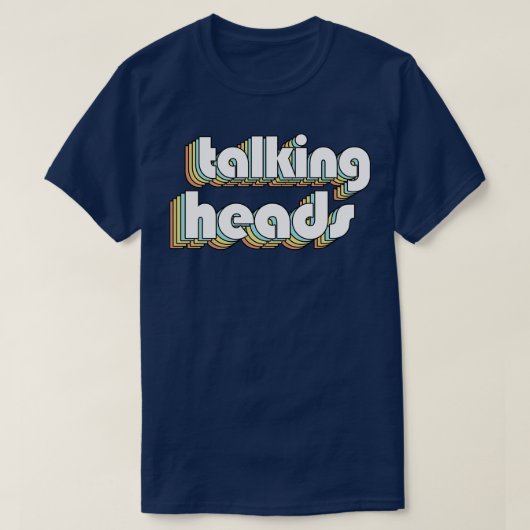 Talking Heads Retro Typografie Vervaagd Stijl T-shirt (Design voorkant)