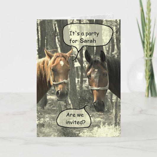 Talking Horses Birthday Party Invitation (Voorkant)