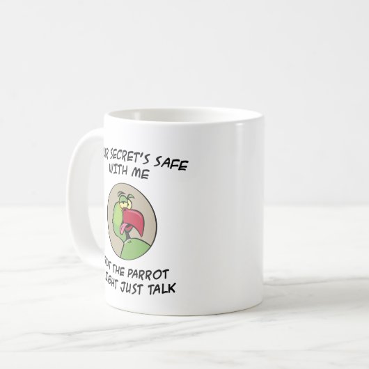 Talking Indian Ringnek Parrot Koffiemok (Voorkant links)