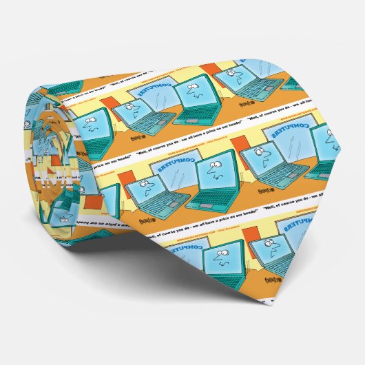 Talking Laptop Computer Cartoon Stropdas (Opgerold)