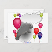 Talking Manatee Party Uitnodiging Briefkaart (Voorkant / Achterkant)