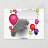 Talking Manatee Party Uitnodiging Briefkaart (Voorkant)