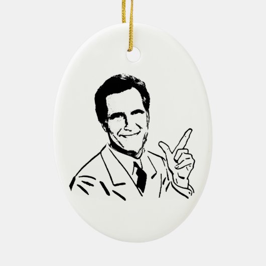 Talking Mitt Romney Keramisch Ornament (Achterkant)