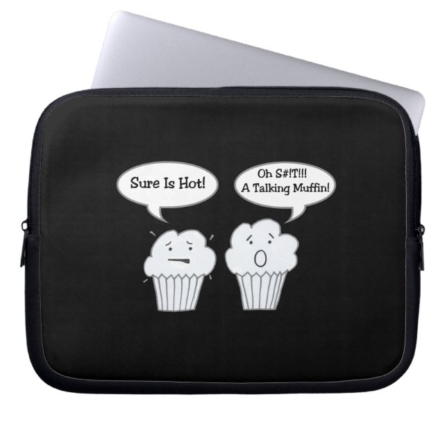 Talking Muffin Joke Electronics Bag Laptop Sleeve (Voorkant)