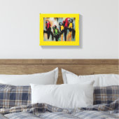 Talking parrots ~ Wrapped Canvas 75-inch dik Afdruk (Insitu (Slaapkamer))