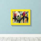 Talking parrots ~ Wrapped Canvas 75-inch dik Afdruk (Insitu (Houten vloer))