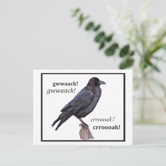 Talking Raven Greeting Briefkaart (Staand voorkant)
