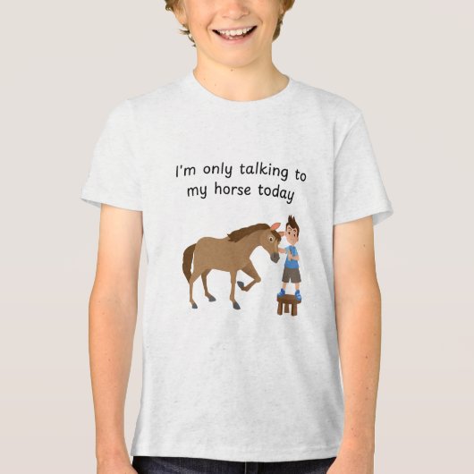Talking with horse boy Tri-Blend shirt (Voorkant)