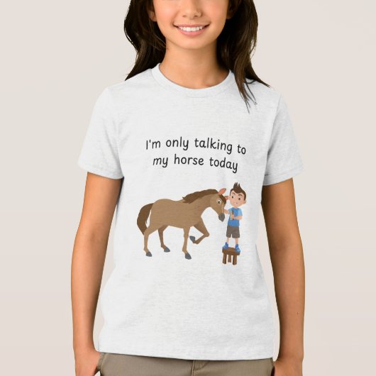 Talking with horse boy Tri-Blend shirt (Voorkant)