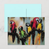 Talkparrots ~ Briefkaart Bird Natuur Wild (Voorkant / Achterkant)