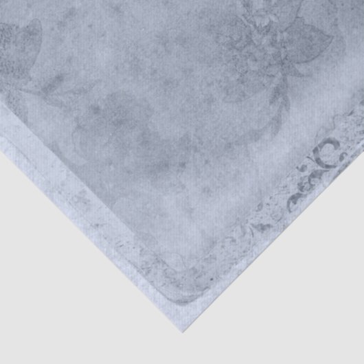 Tall Alice in Wonderland Blue Decoupage Tissuepapier (Detail)