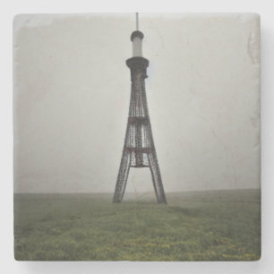 Tall Antenna Radio Tower in Gloomy Haze Stenen Onderzetter