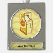 Tall arcade game console verzilverd banner ornament (Voorkant)