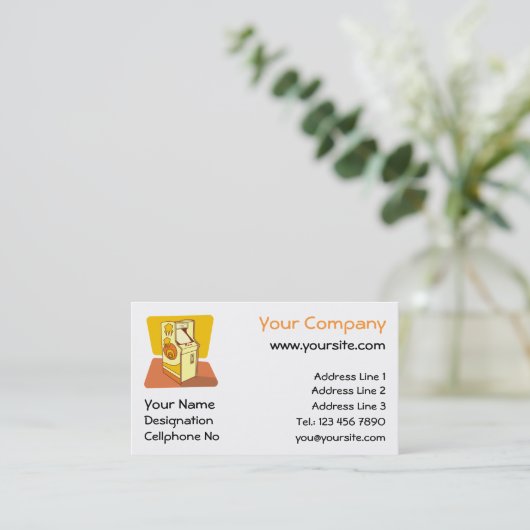 Tall arcade game console visitekaartje (Staand voorkant)