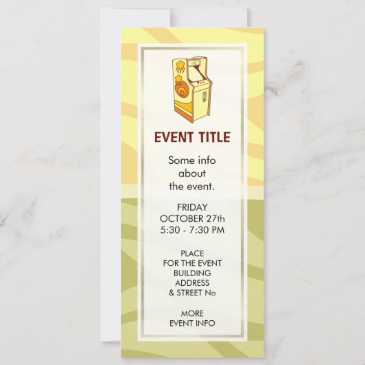 Tall Arcade Games Console Kaart (Achterkant)