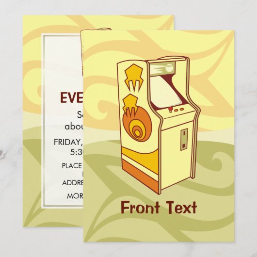 Tall Arcade Games Console Kaart (Voorkant / Achterkant)