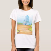 Tall Blue Building Womens T-Shirt (Voorkant)