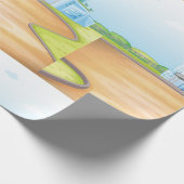 Tall Blue Building Wrapping Paper Cadeaupapier (Hoek)
