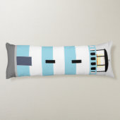 Tall Blue en White Stripey Lighthouse Lichaamskussen (Achterkant)