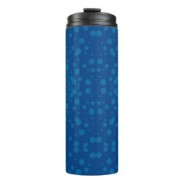 Tall blue travel mug with a black lid thermosbeker