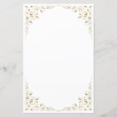 Tall Budget Gold Script Foliage Wedding Menu (Achterkant)