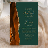 Tall Budget Rust Gold Green Wedding Uitnodiging