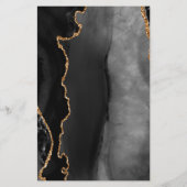 Tall Budget Zwart Goud Agaat Marmeren Trouwmenu (Achterkant)