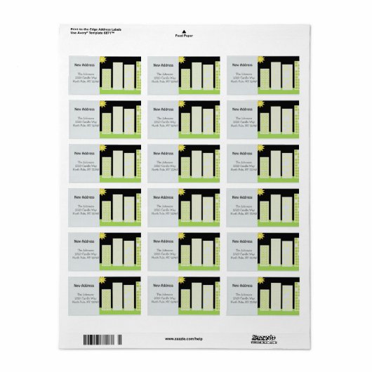 Tall Build New Address Etiket (Full Sheet)