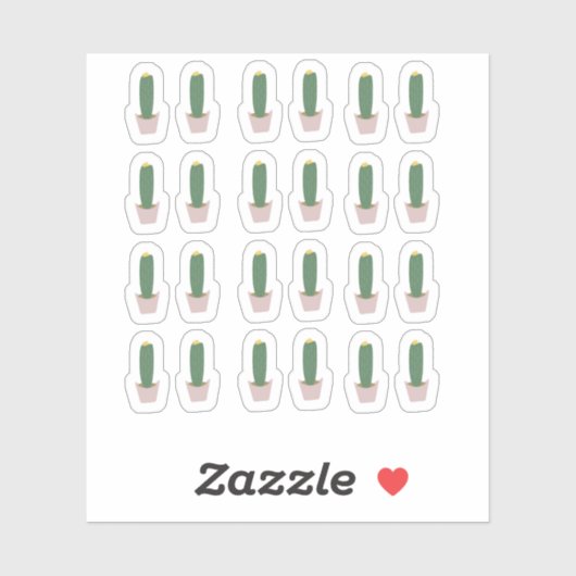 Tall Cactus Potlood Botanical Cacti Desert Sticker (Vel)