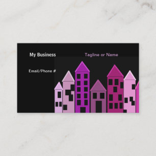 Tall Castle Buildings Silhouette Visitekaartje