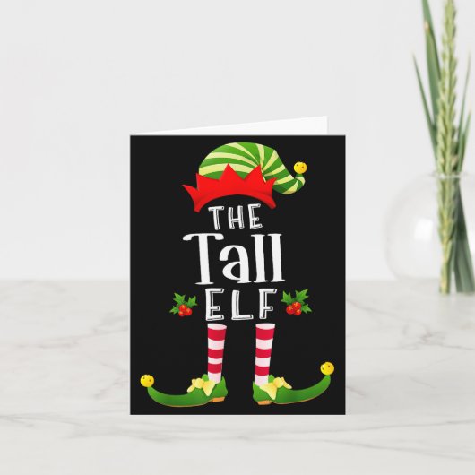 Tall Christmas Elf Matching Pajama X-mas Party  Kaart (Voorkant)