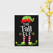 Tall Christmas Elf Matching Pajama X-mas Party  Kaart (Gele Bloem)