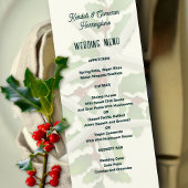Tall Christmas Starfish Bruiloft Menu Sjabloon