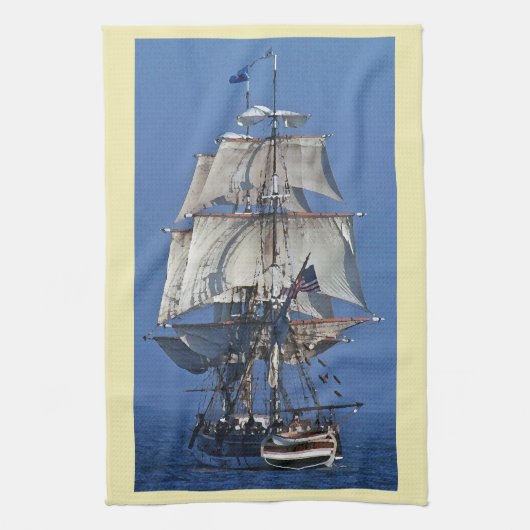 Tall Clipper Sailing Ship Kitchen Towel Theedoek (Verticaal)
