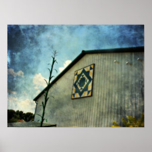 Tall Corn en Barn Quilt, Iowa Poster