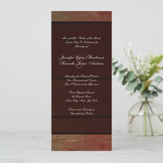 Tall Country Wedding Invitation Kaart (Staand voorkant)