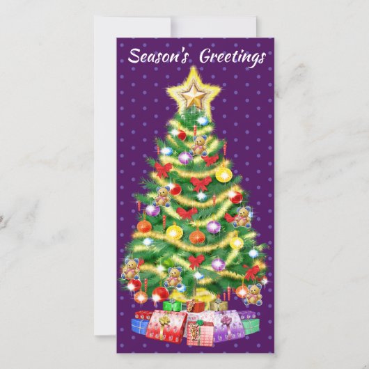 Tall Custom kerstkaart boom en decoraties. Bedankkaart (Voorkant)