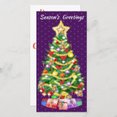 Tall Custom kerstkaart boom en decoraties. Bedankkaart (Voorkant / Achterkant)