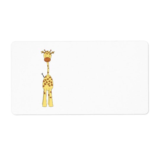 Tall Cute Giraffe. Cartoon Animal. Etiket (Voorkant)