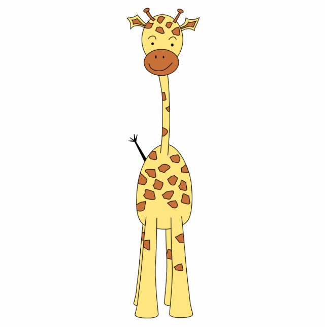 Tall Cute Giraffe. Cartoon Animal. Fotobeeldje Sleutelhanger (Voorkant)