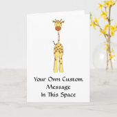 Tall Cute Giraffe. Cartoon Animal. Kaart (Gele Bloem)
