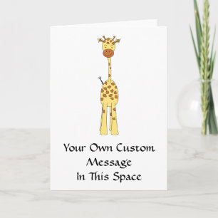 Tall Cute Giraffe. Cartoon Animal. Kaart