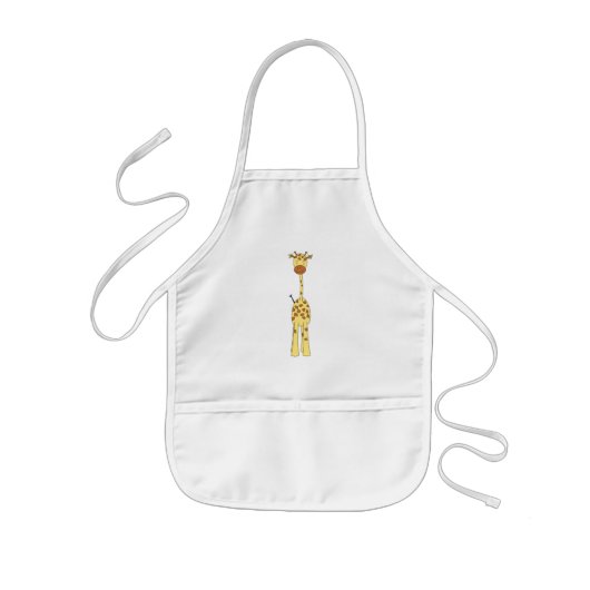 Tall Cute Giraffe. Cartoon Animal. Kinder Schort (Voorkant)