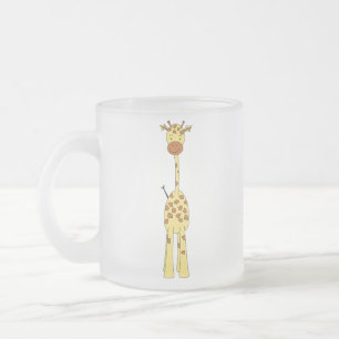 Tall Cute Giraffe. Cartoon Animal. Matglas Koffiemok