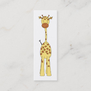 Tall Cute Giraffe. Cartoon Animal. Mini Visitekaartje