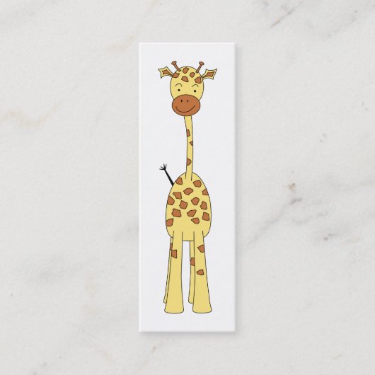 Tall Cute Giraffe. Cartoon Animal. Mini Visitekaartje (Voorkant)